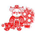 鼠年剪纸