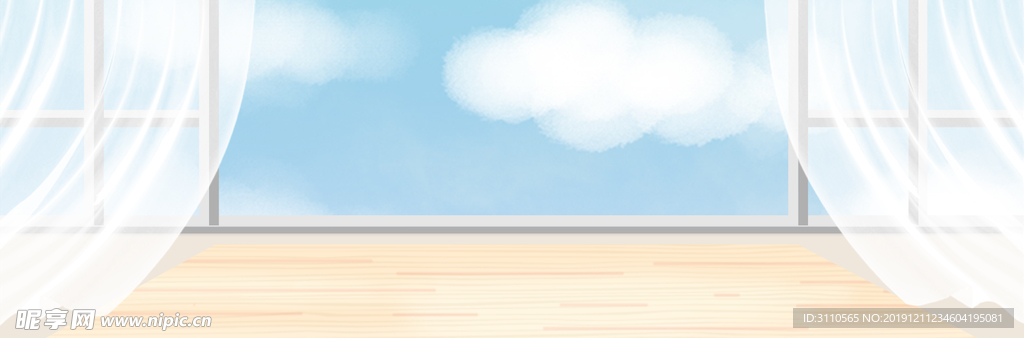 简约窗台促销海报banner