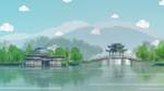 中国风建筑插画
