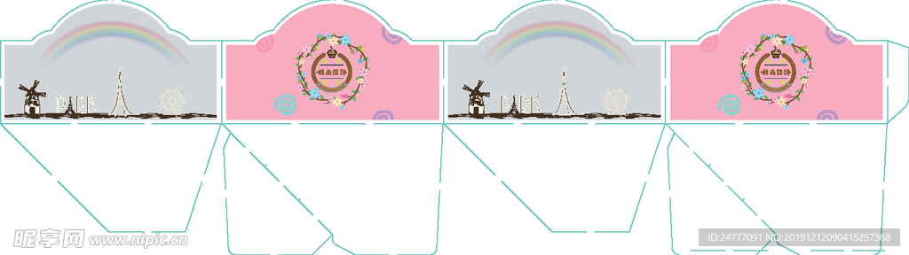 面包托平面展开图