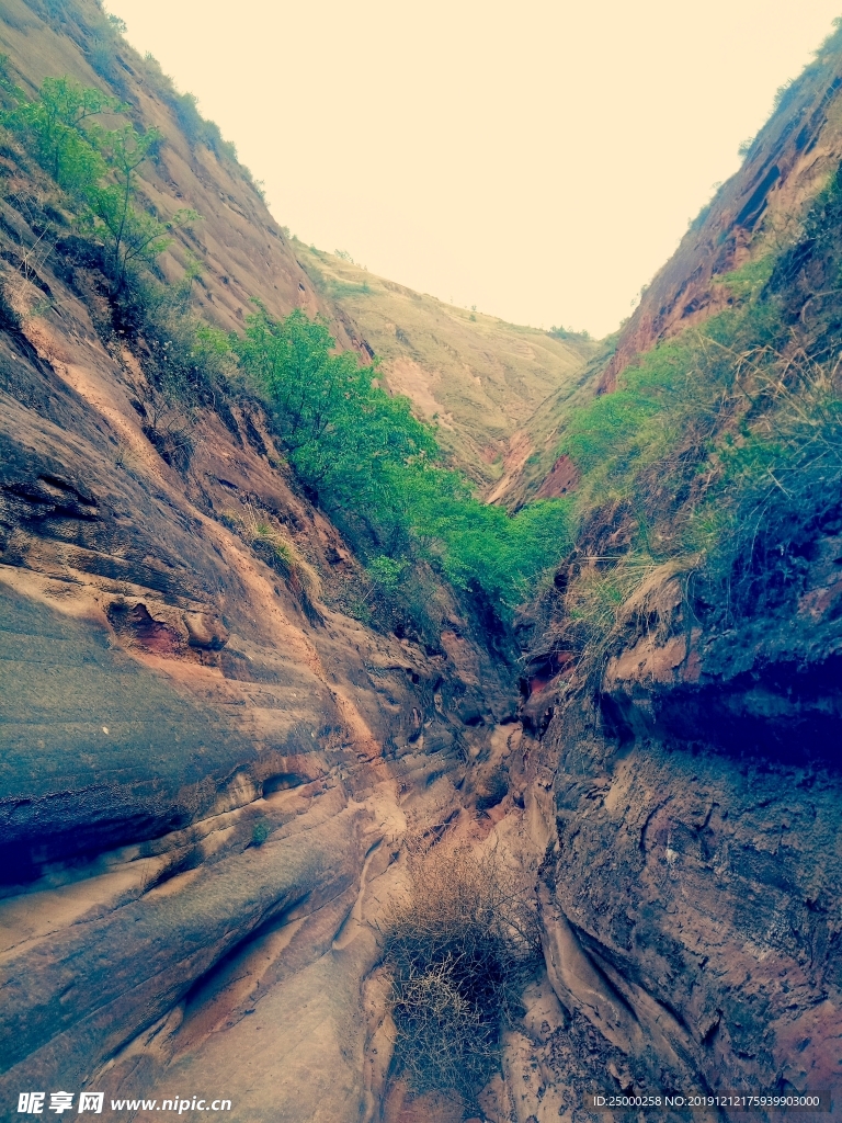 黄土高原 丹霞地貌 无名峡谷