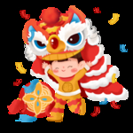 新年可爱舞狮