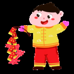 小孩放鞭炮