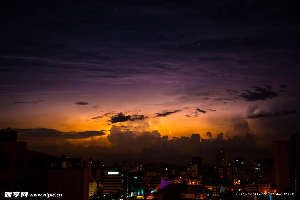 俯视城市夜景