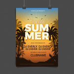 夏季椰子树海报
