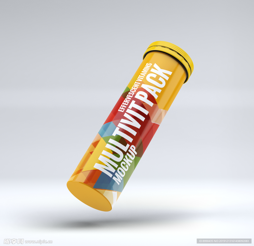 薯片桶装包装贴图样机