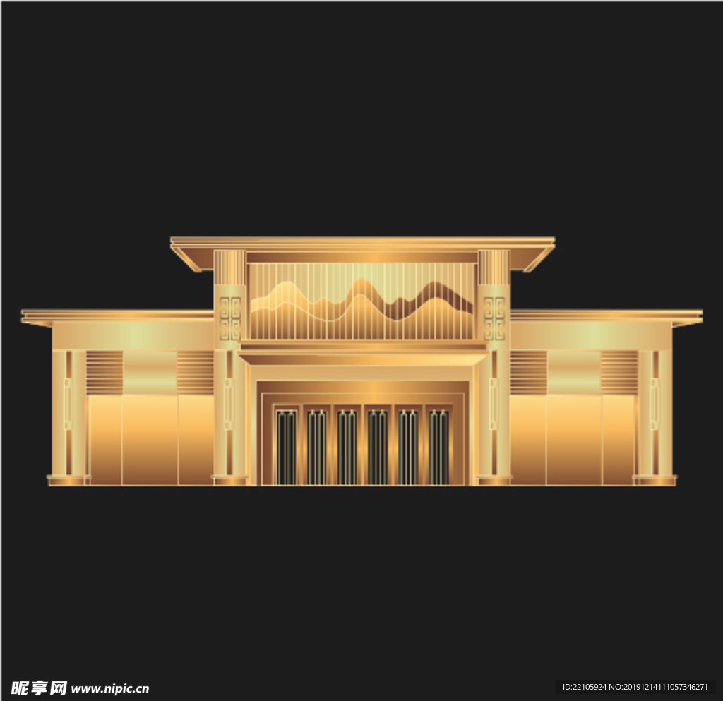 中式矢量建筑