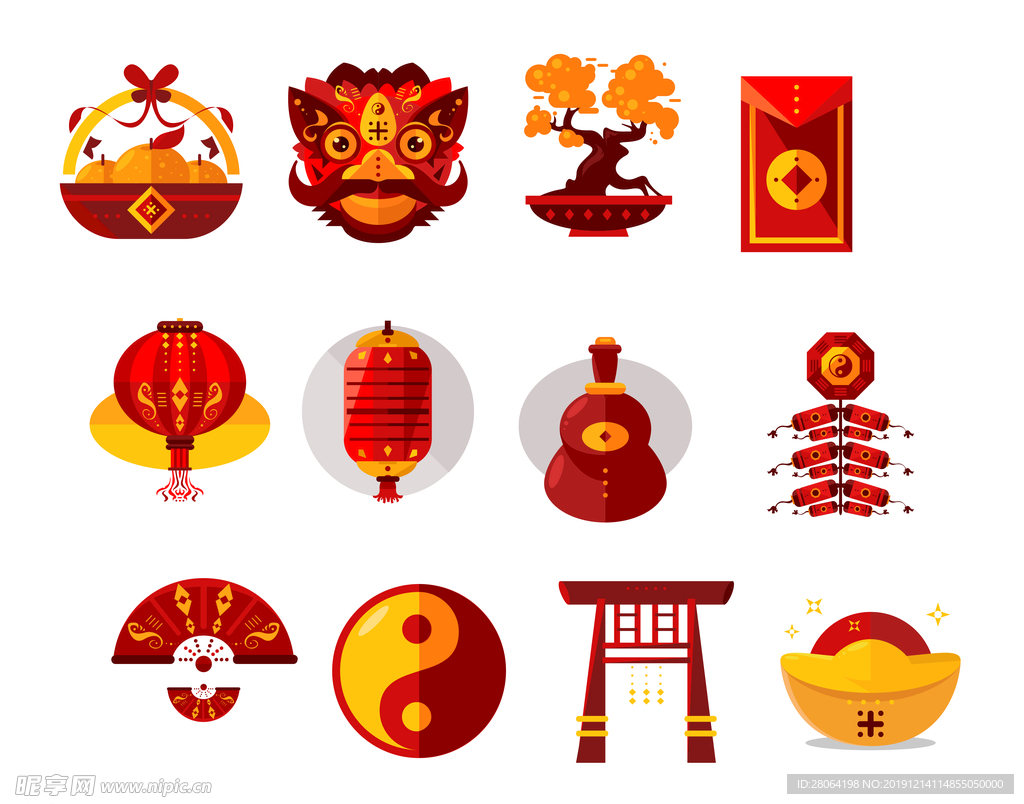 新年元素节日元素喜庆标识