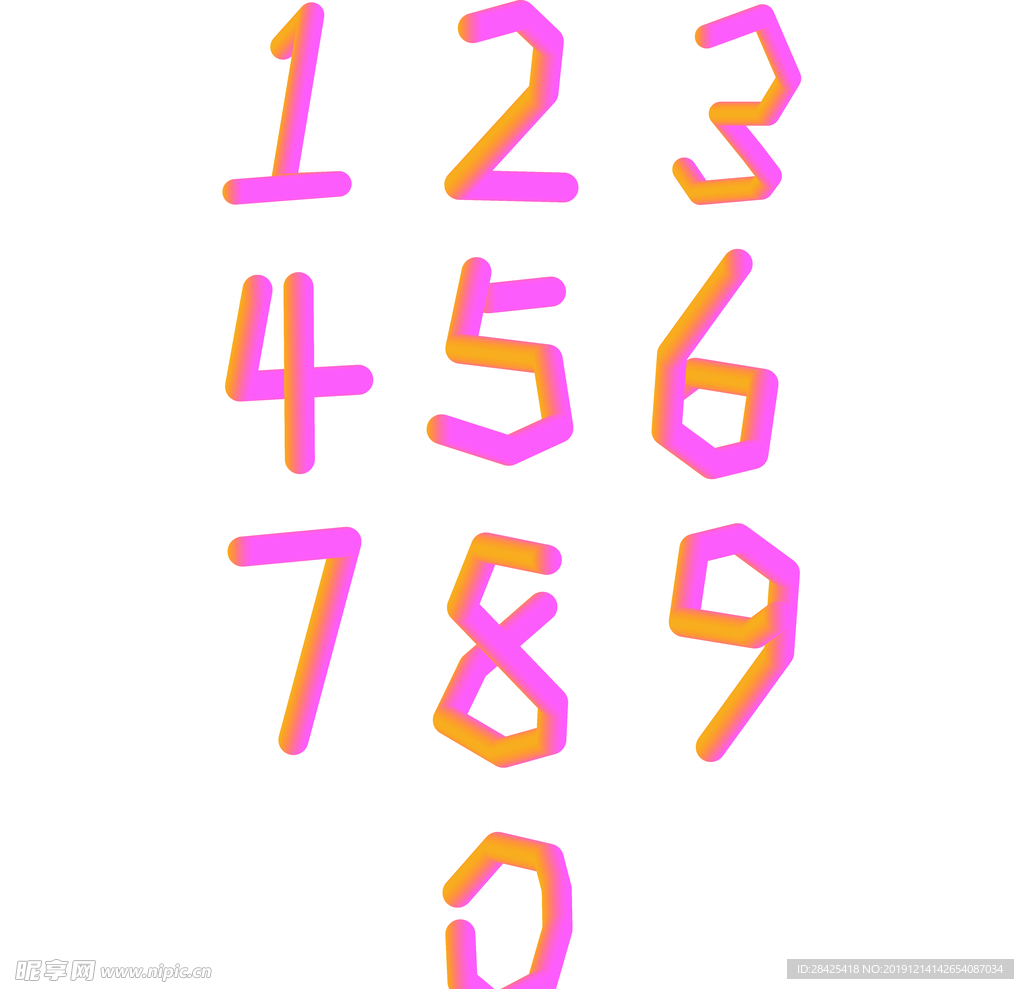 糖果风数字