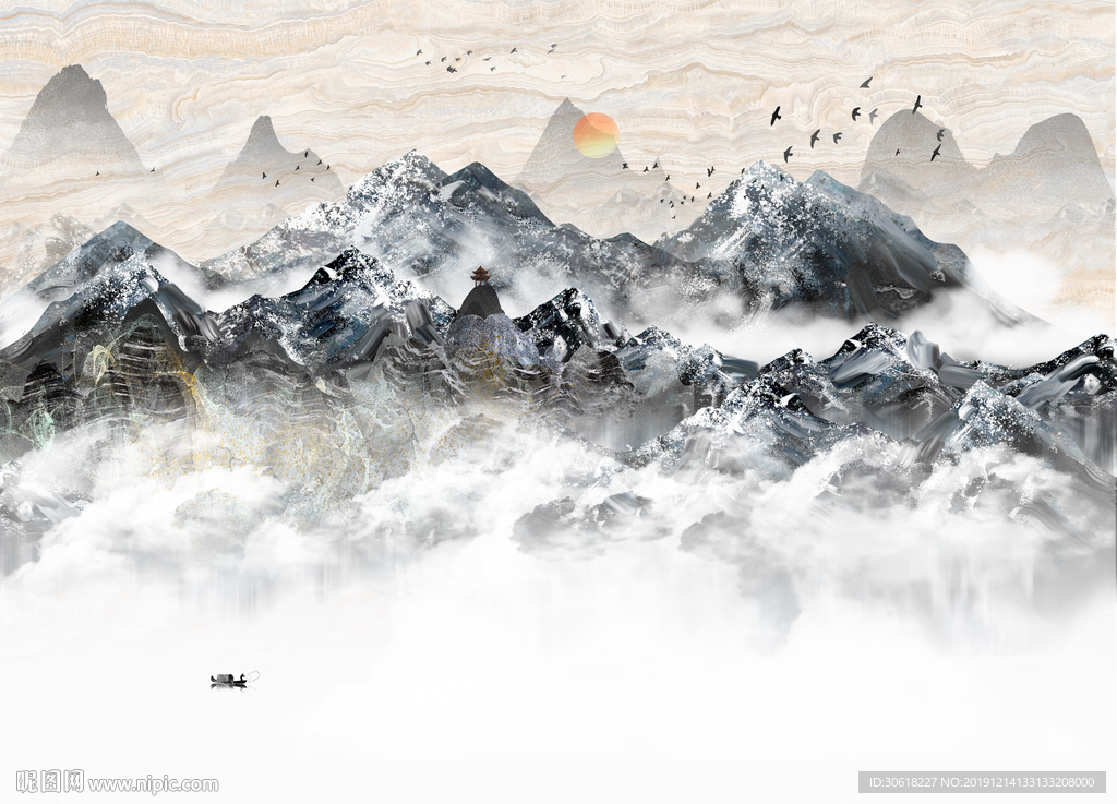 新中式装饰画背景墙