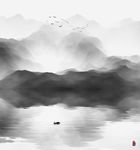 抽象意境水墨山水装饰画