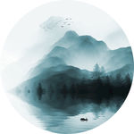 抽象 意境水墨山水画