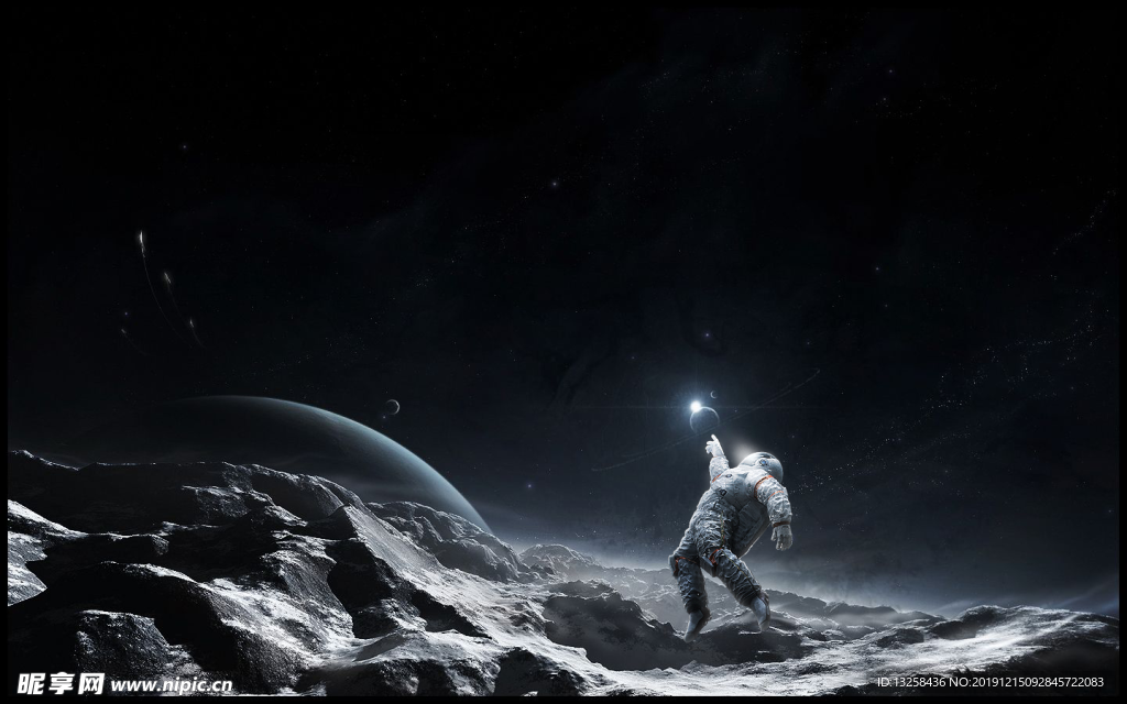 宇宙星球宇航员太空星光
