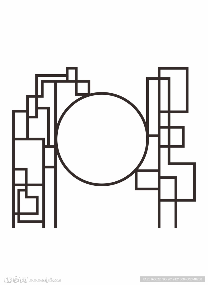 中式 圆形 花纹 格纹 隔断