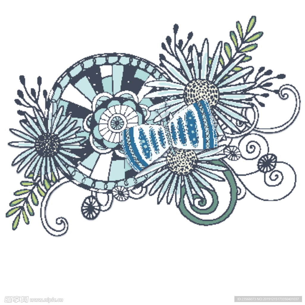 小清新花朵植物插画