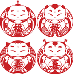 福娃剪纸