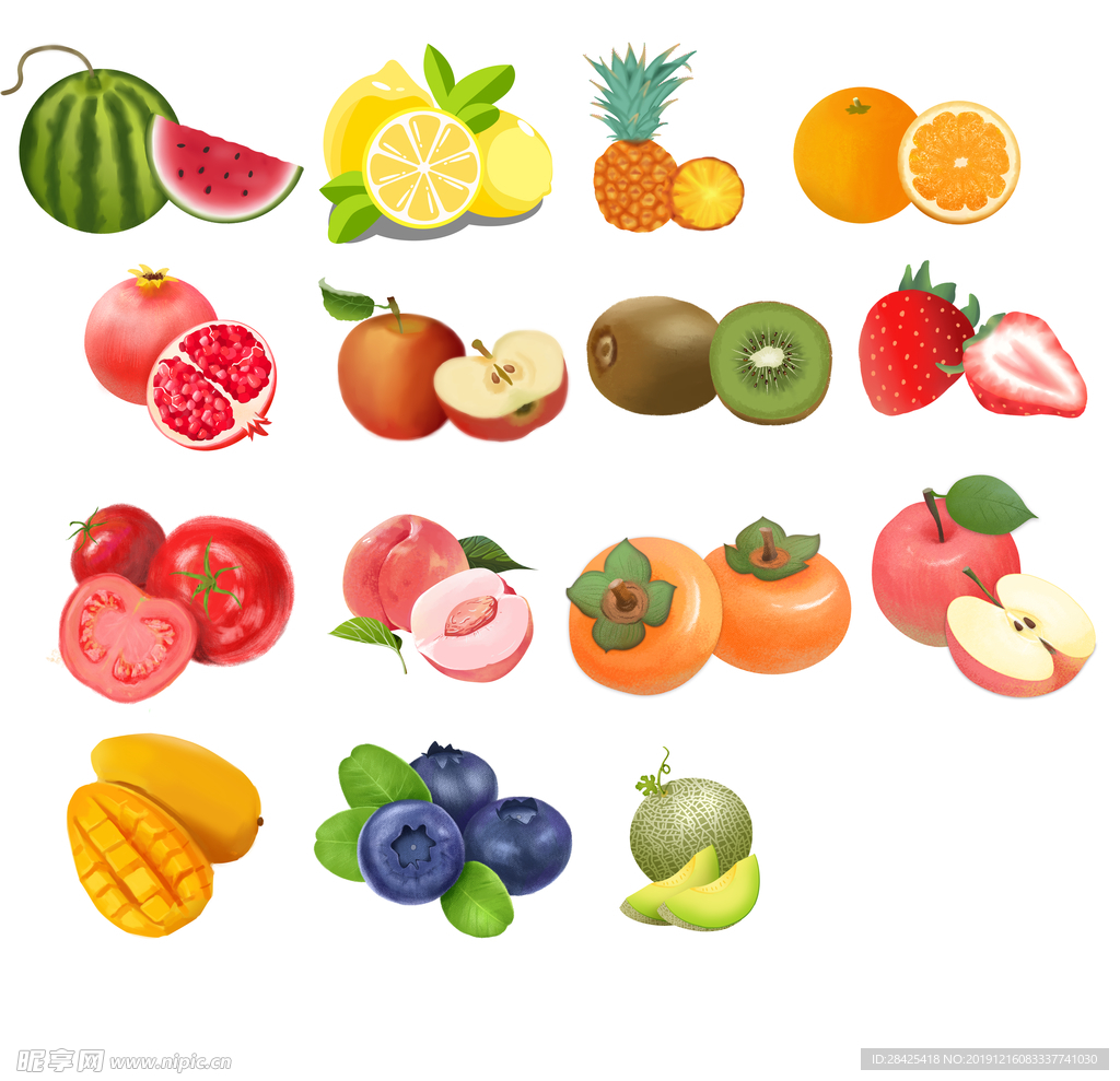 彩绘水果