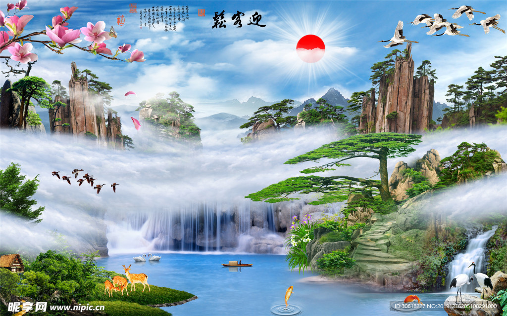 新中式装饰画背景