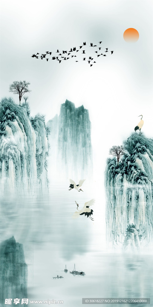 新中式装饰画背景