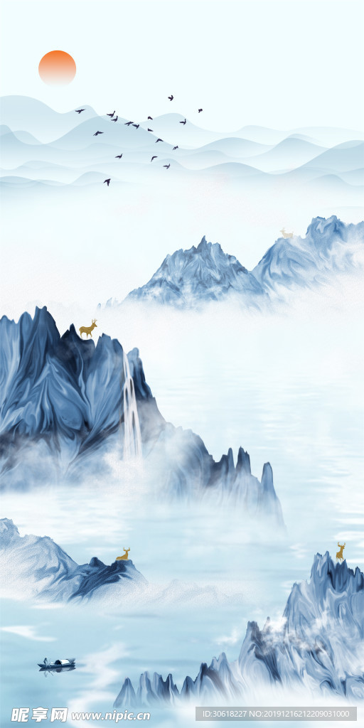 新中式装饰画背景