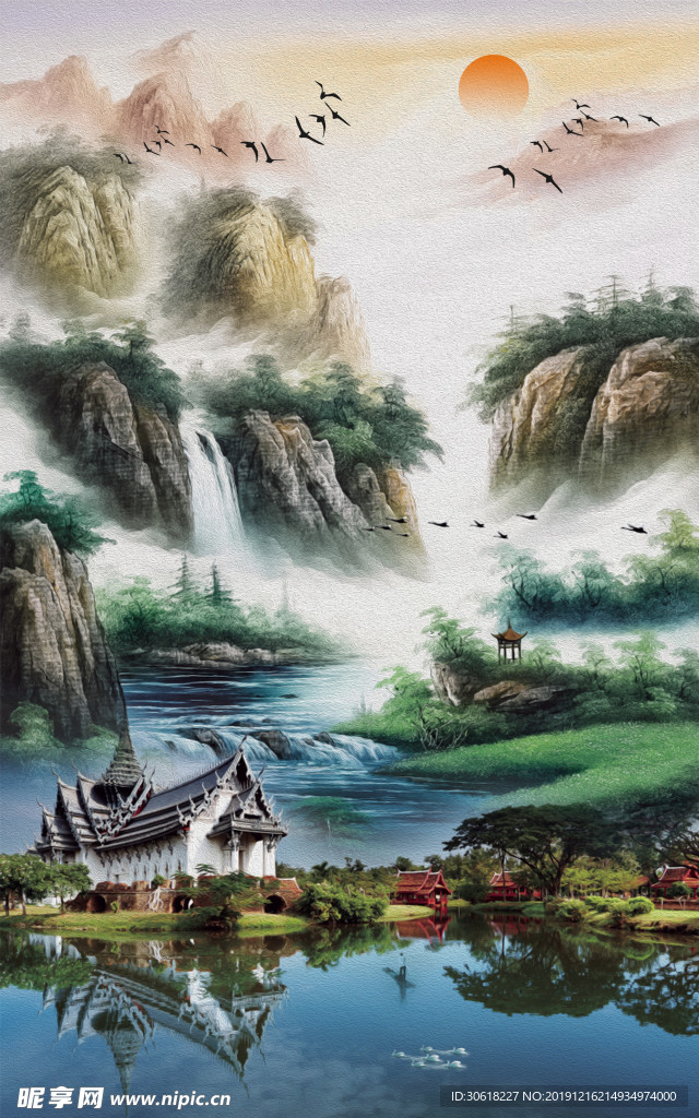 新中式装饰画背景