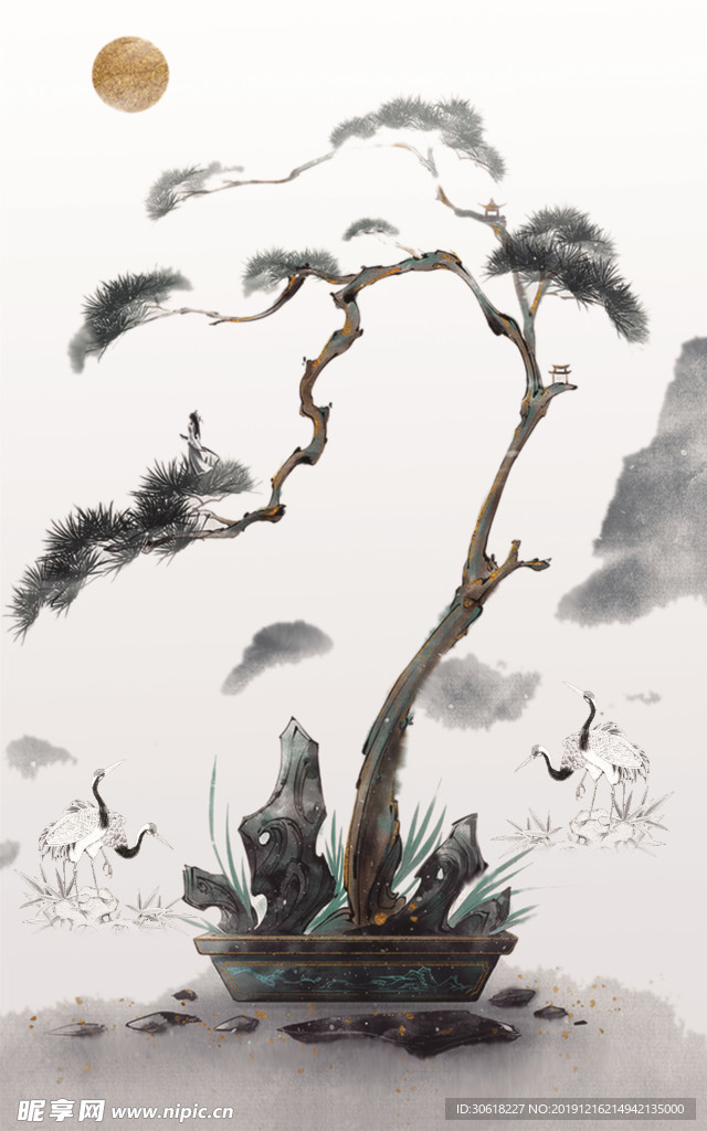 新中式装饰画背景