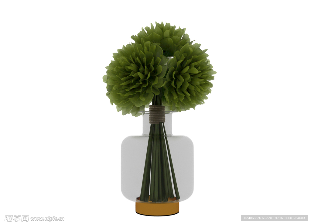 绿色花束3d模型