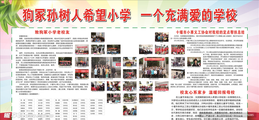 校友爱心捐赠展板