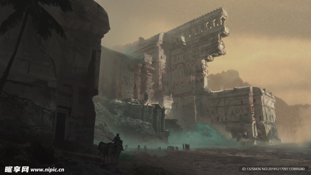 彩色建筑插画风景