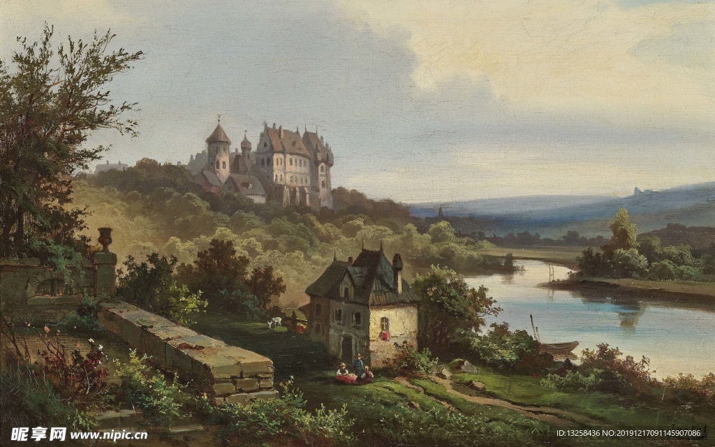 彩色风景插画背景