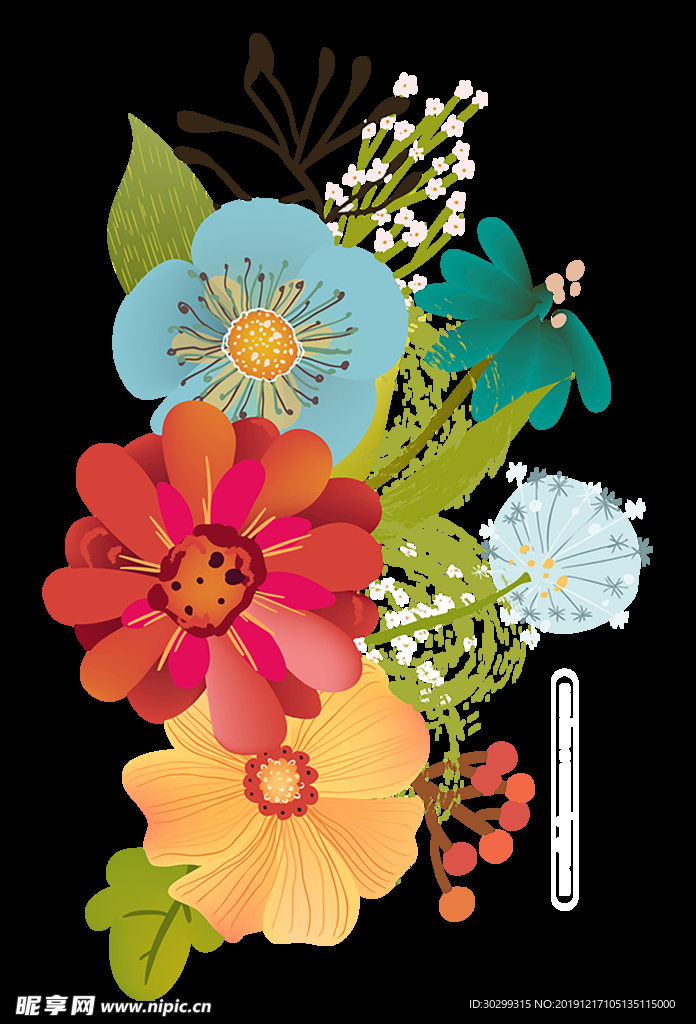 插画鲜花