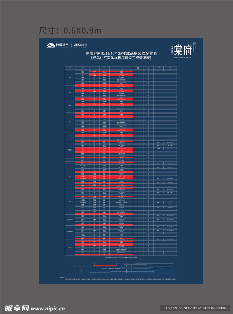 装修配置表