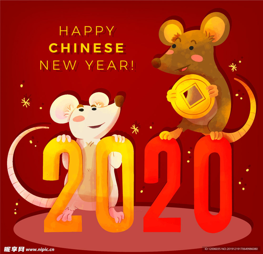 2020年创意老鼠贺卡