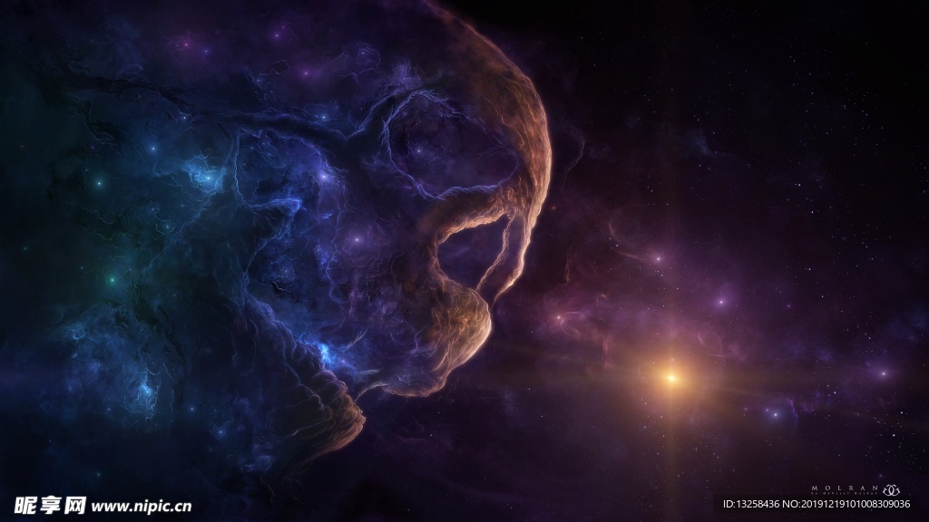 彩色宇宙星空插画背景