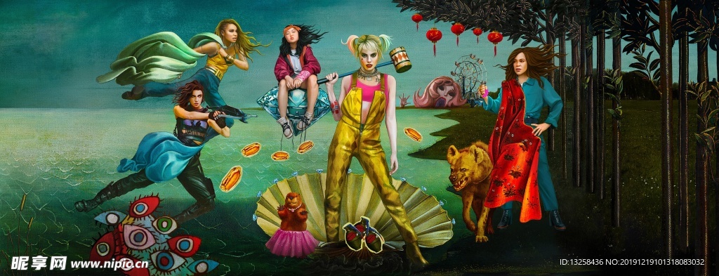彩色人物插画动漫背景