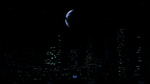 城市夜景灯光月色背景