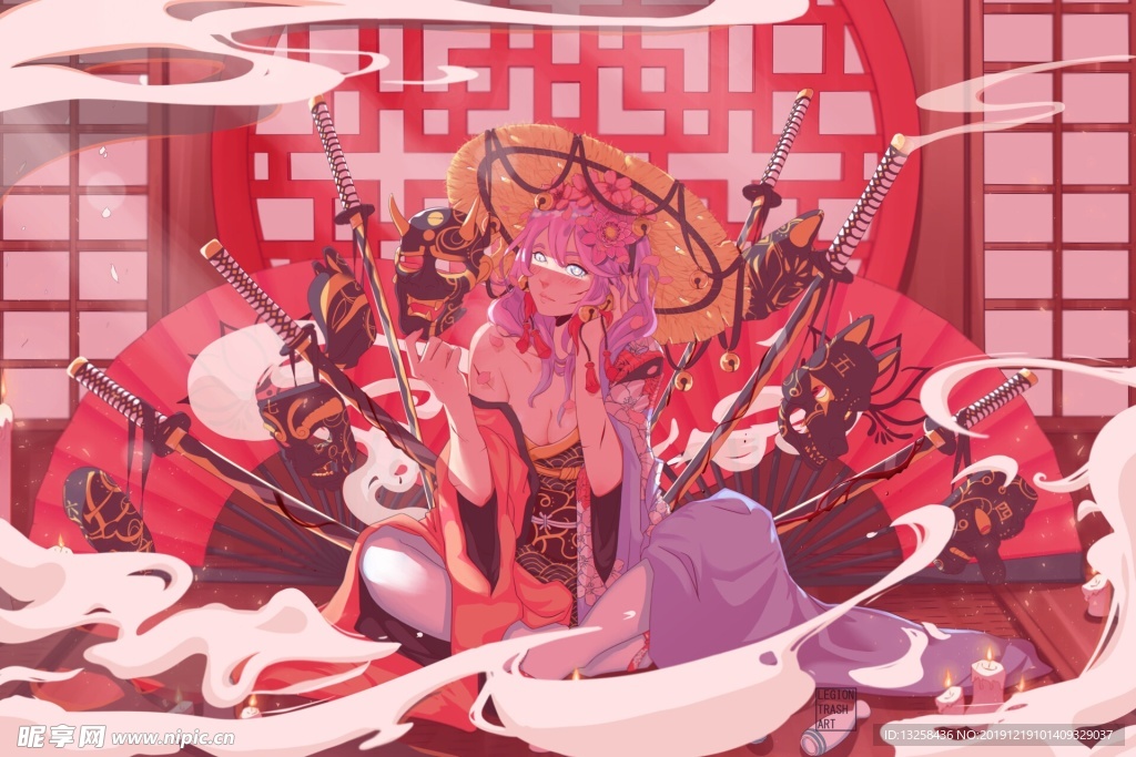 彩色人物插画动漫背景