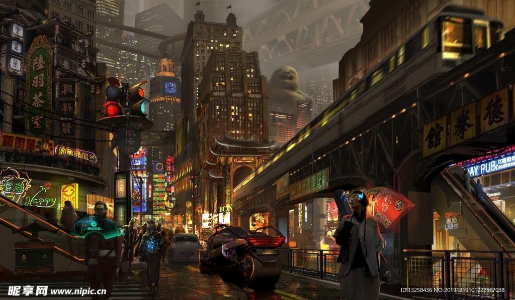 彩色人物插画动漫背景