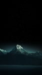 雪山夜空插画风景背景