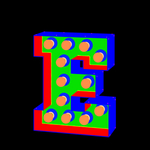 彩色立体字母