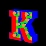 彩色立体字母