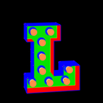 彩色立体字母