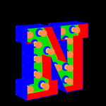 彩色立体字母
