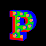 彩色立体字母