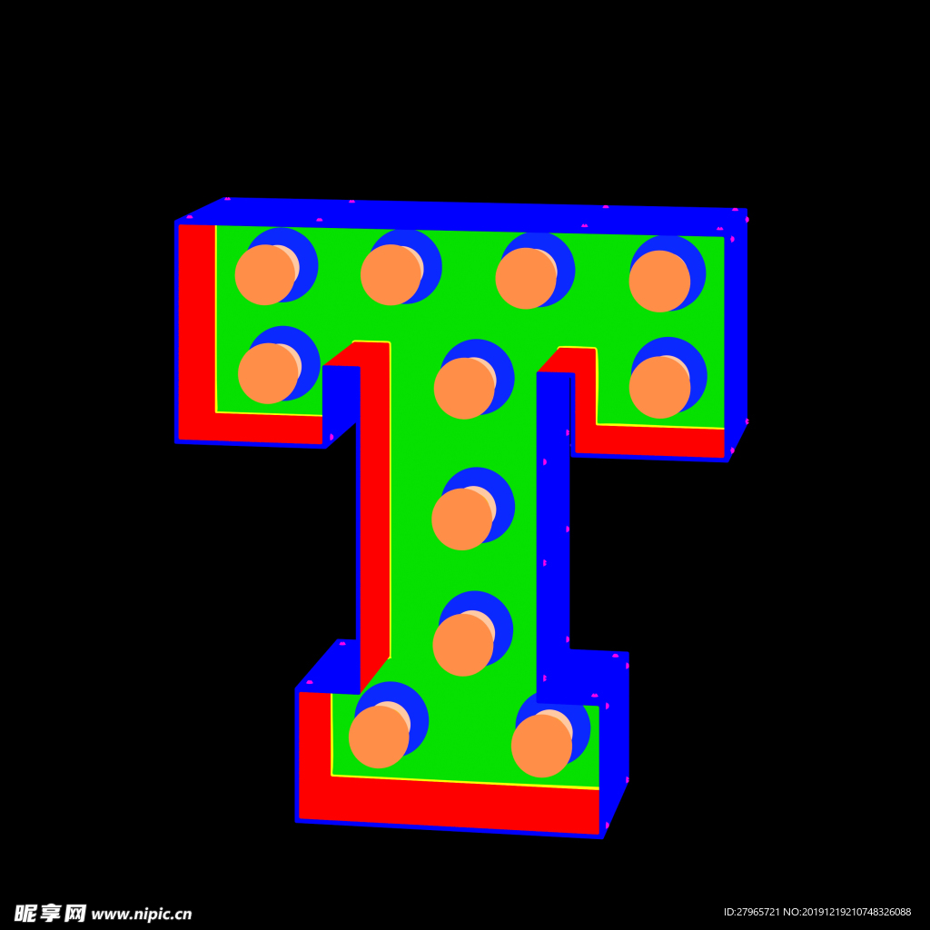 彩色立体字母