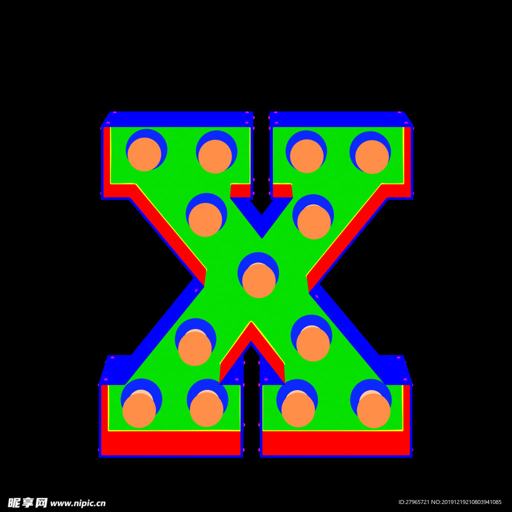 彩色立体字母