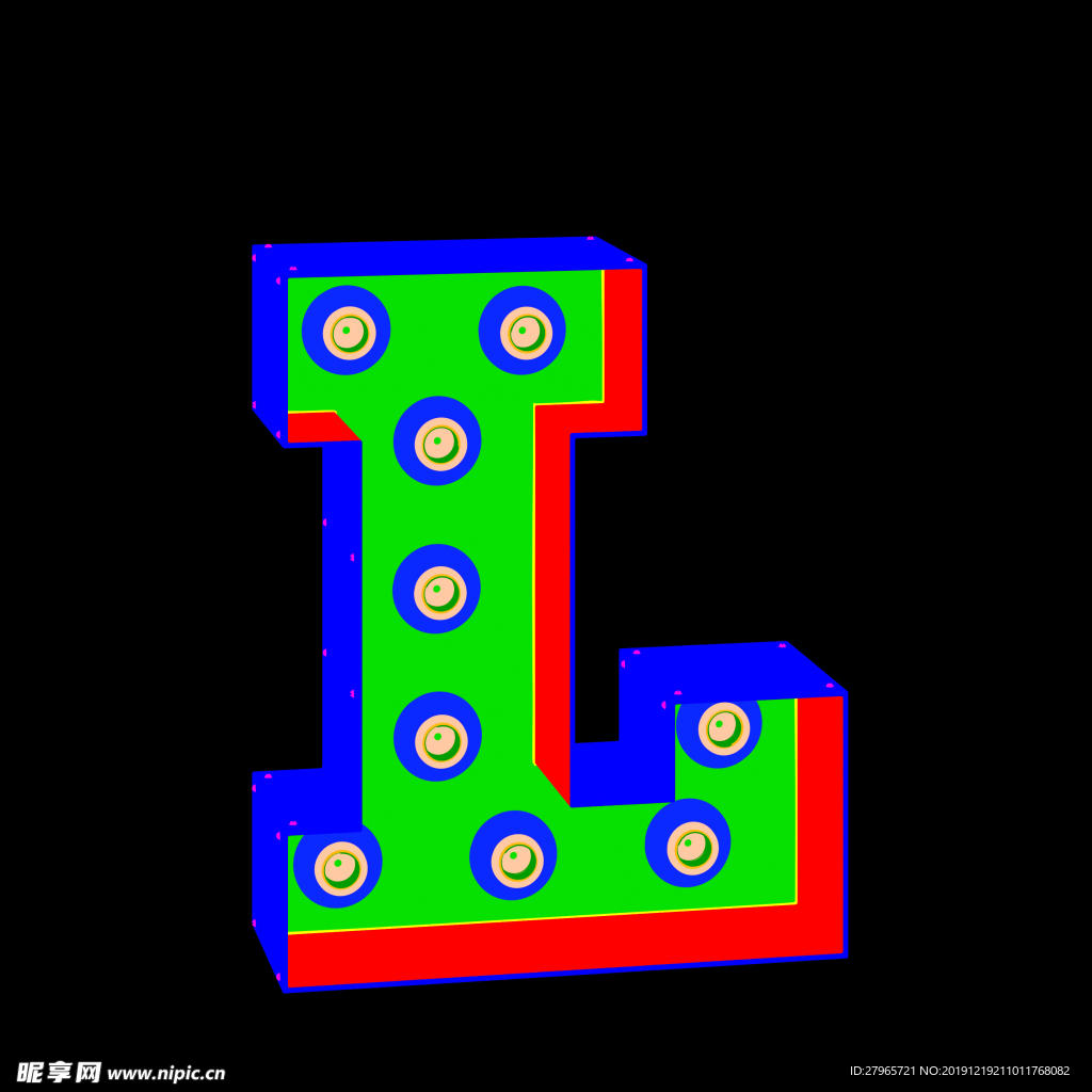 彩色立体字母