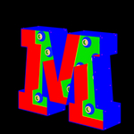 彩色立体字母