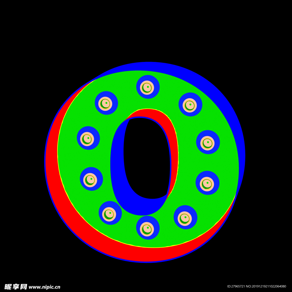 彩色立体字母