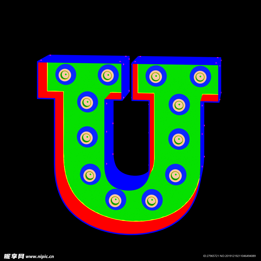 彩色立体字母